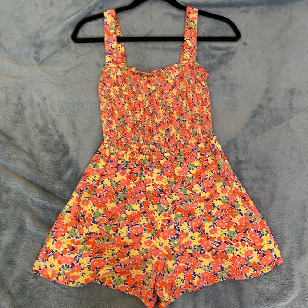 BeBop junior floral smocked romper